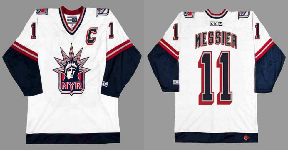 2019 Men New York Rangers 11 Messier white CCM NHL jerseys